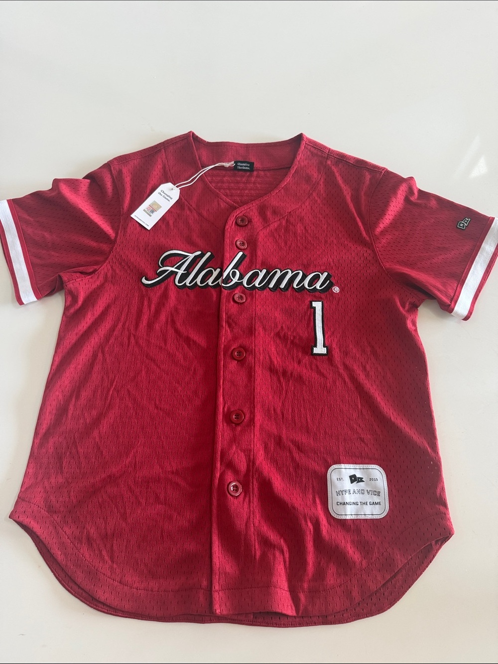 Hype and Vice Alabama Crimson Red Baseball Jersey